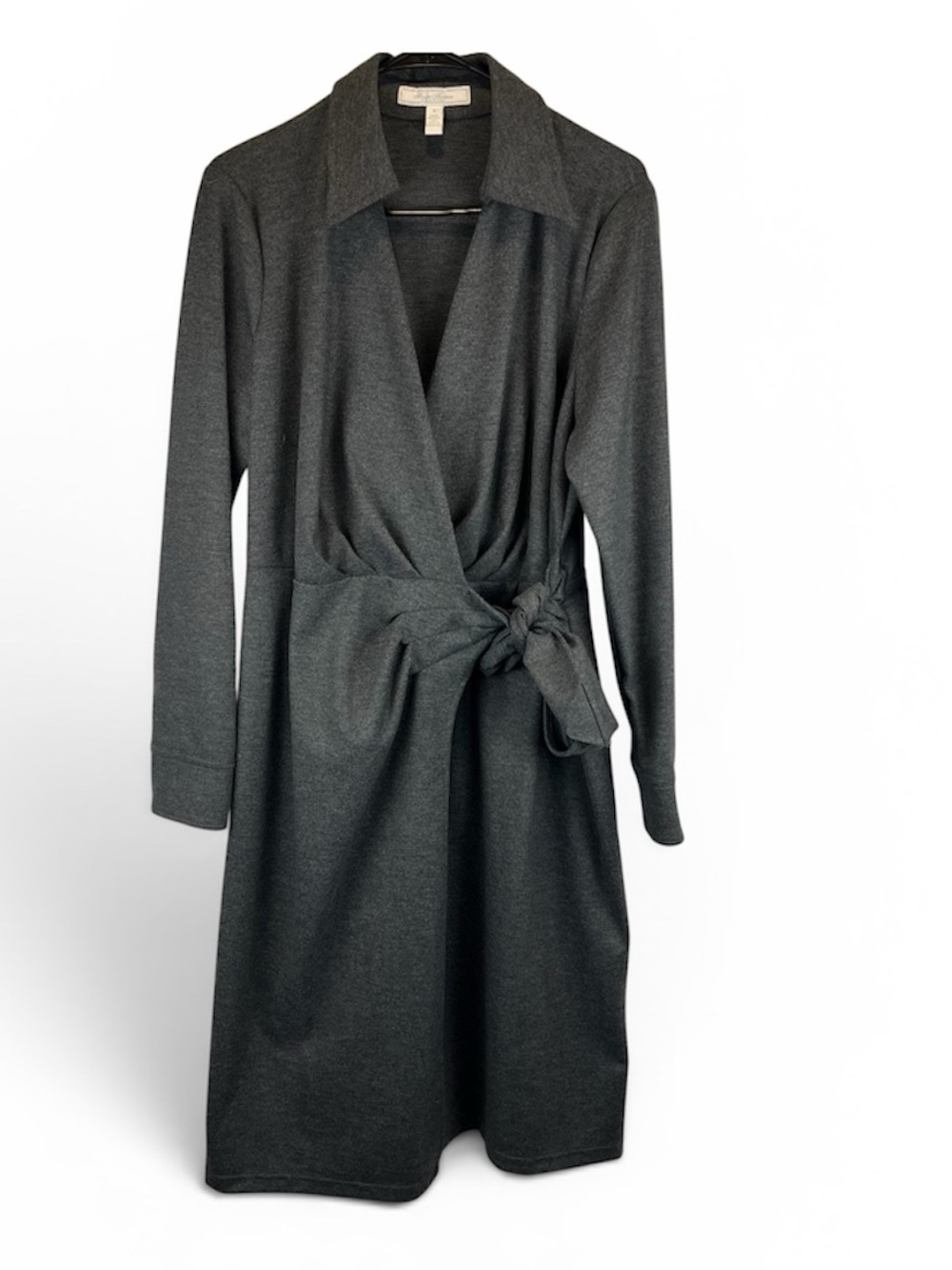Brooks BrotheryGray Wrap Dress with Tie Waist